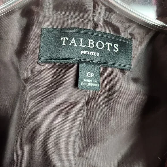 Talbots Petites Tweed Blazer Women's 6P Red/Orange Double-Breasted Wool Blend - Picture 7 of 9